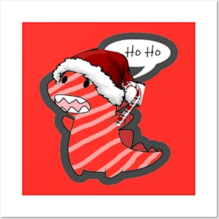 Rawr Christmas/Xmas Candy Cane Rawr Dinosaur! Posters and Art